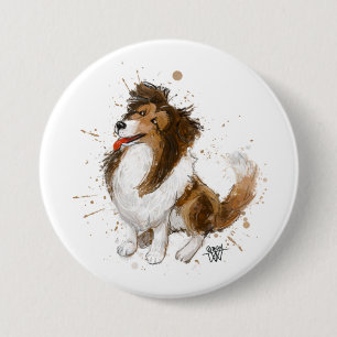Badge Rond 7,6 Cm Sheldon the Sheltie