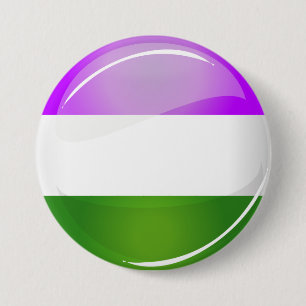 Badge Rond 7,6 Cm Shiny Round Genderqueer Flag