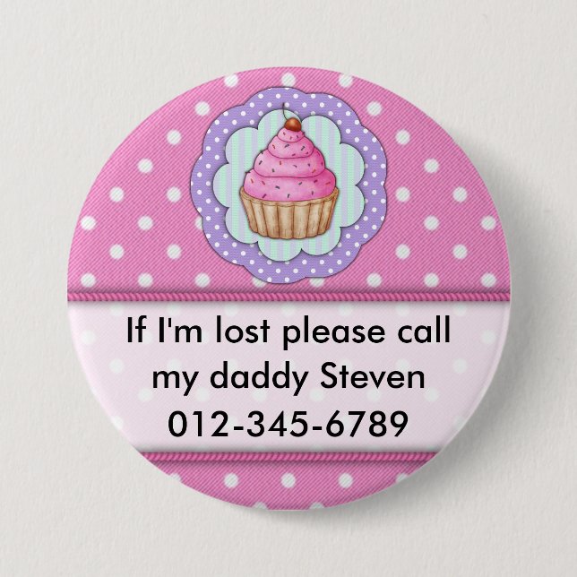 Badge Rond 7,6 Cm Si je suis bouton perdu (Devant)