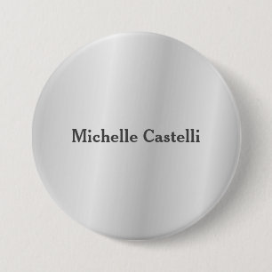 Badge Rond 7,6 Cm Silver Grey Professionnel Unique Classique Simple