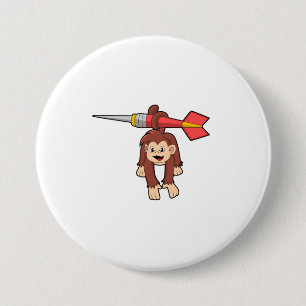 Badge Rond 7,6 Cm Singe aux fléchettes avec Dart