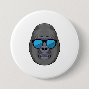 Badge Rond 7,6 Cm Singe avec lunettes de soleil