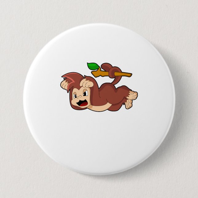 Badge Rond 7,6 Cm Singe rugissant (Devant)