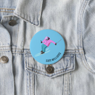 Badge Rond 7,6 Cm Ski