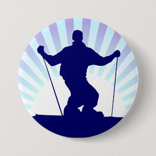 Badge Rond 7,6 Cm ski alpin