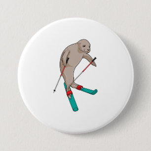 Badge Rond 7,6 Cm Ski de Seal