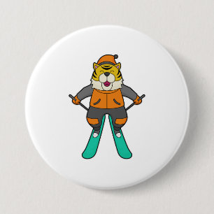 Badge Rond 7,6 Cm Ski de Tiger