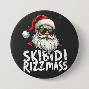 Badge Rond 7,6 Cm Skibidi Rizzmas Funny Gen Alpha Slang Noël