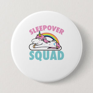 Badge Rond 7,6 Cm Sleepover Squad Arc-en-ciel Magie Du Nouvel An