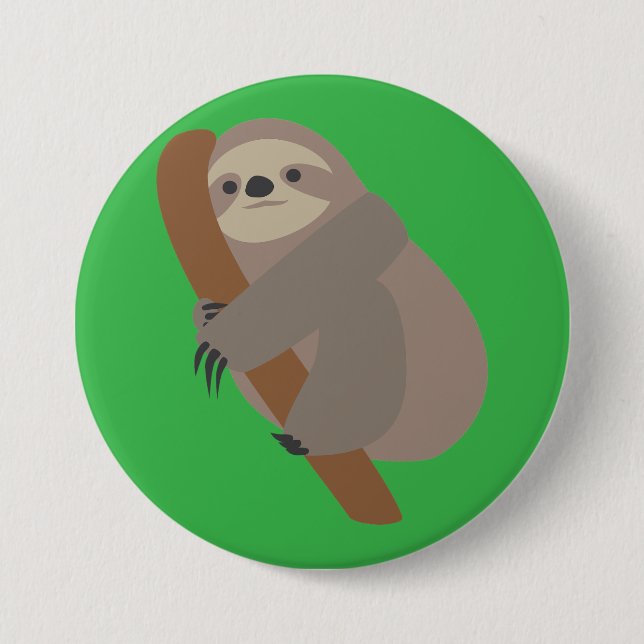 Badge Rond 7,6 Cm Sloth (Devant)