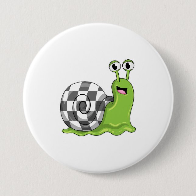 Badge Rond 7,6 Cm Snack aux échecs avec échiquier (Devant)