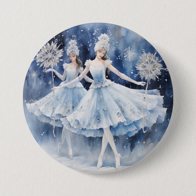Badge Rond 7,6 Cm Snowflakes from The Nutcracker Ballet (Devant)