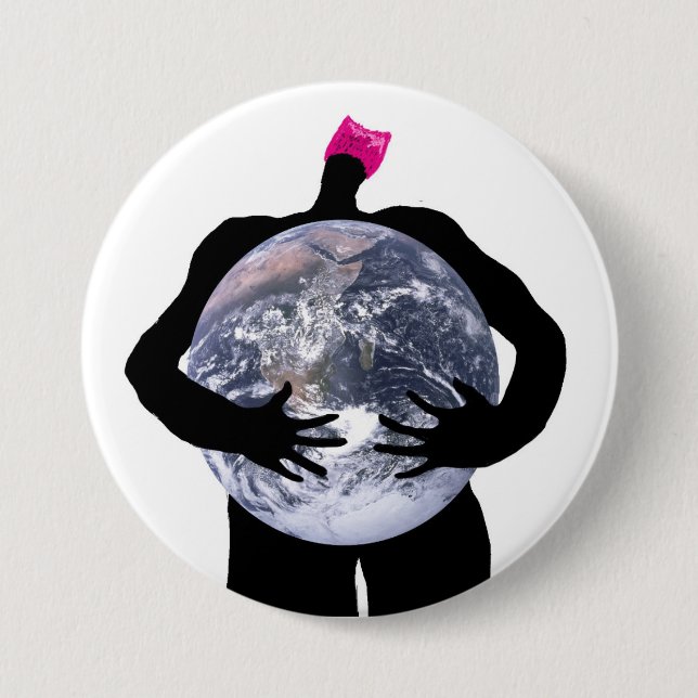 Badge Rond 7,6 Cm Soin de Pussyhats au sujet de l'environnement (Devant)