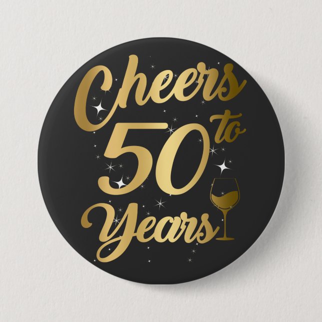 Badge Rond 7,6 Cm Soirée de 50 ans 50e anniversaire ronde (Devant)