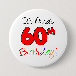 Badge Rond 7,6 Cm Soixantième bouton allemand de grand-maman de fête