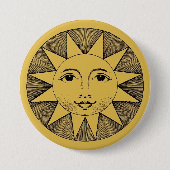 Badge Rond 7,6 Cm Soleil (Devant)