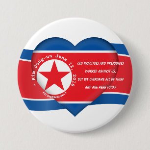 Badge Rond 7,6 Cm Sommet 2018 du dirigeant nord-coréen Kim Jong un C