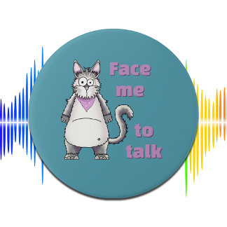 Badge Rond 7,6 Cm Sourde Chat Daisy Sensibilisation à la Perte Audit