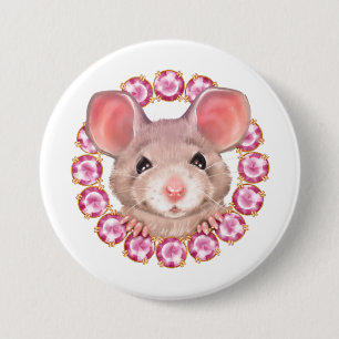 Badge Rond 7,6 Cm Souris