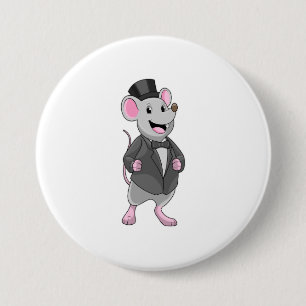 Badge Rond 7,6 Cm Souris comme marié avec ruban