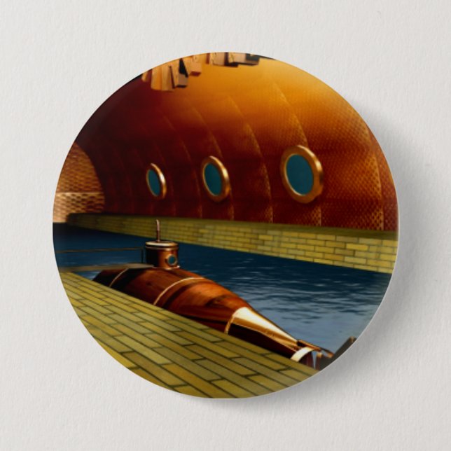 Badge Rond 7,6 Cm sous-marin (Devant)