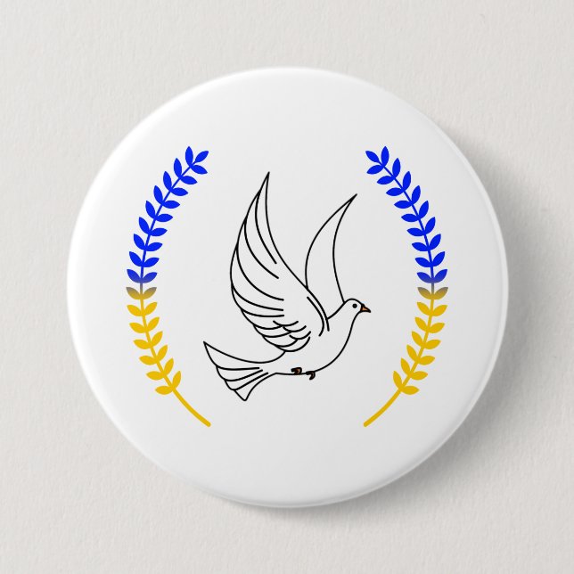 Badge Rond 7,6 Cm Soutien de l'Ukraine (Devant)