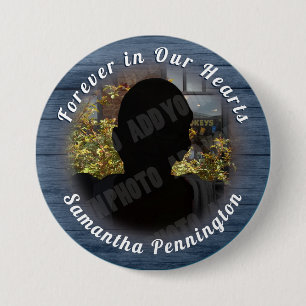 Badge Rond 7,6 Cm Souvenir de la photo de l'éternité dans notre co