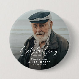 Badge Rond 7,6 Cm Souvenir de sympathie funéraire avec photo personn