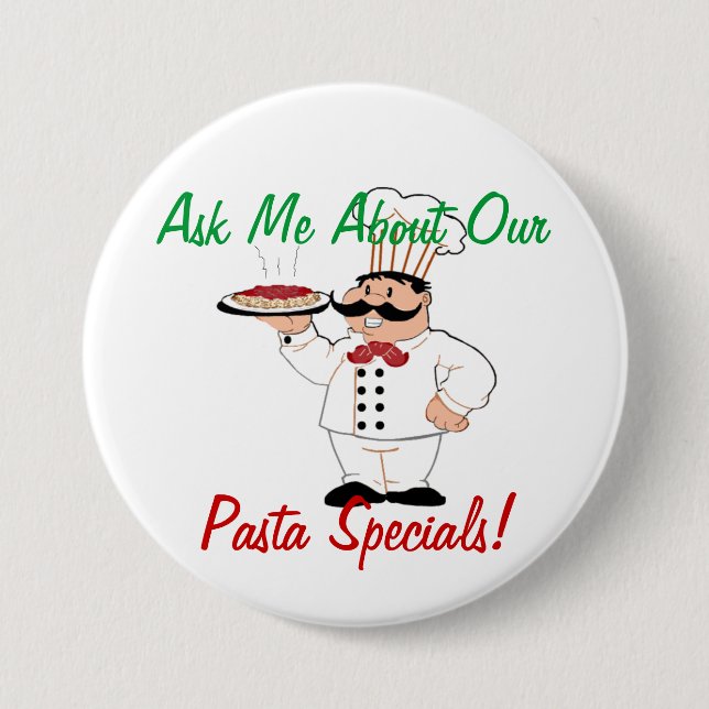 Badge Rond 7,6 Cm Specials de Resturant d'Italien (Devant)