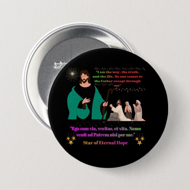 Badge Rond 7,6 Cm Star of Eternal Hope black (Devant & derrière)