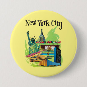 Badge Rond 7,6 Cm Statue vintage de New York City de la liberté Art 