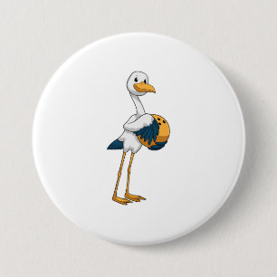 Badge Rond 7,6 Cm Stork à Bowling avec Bowling ball
