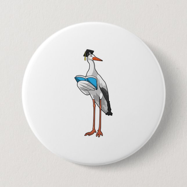 Badge Rond 7,6 Cm Stork as Teacher (Devant)