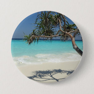 Badge Rond 7,6 Cm Sunny Tropical Beach Ocean Paradise