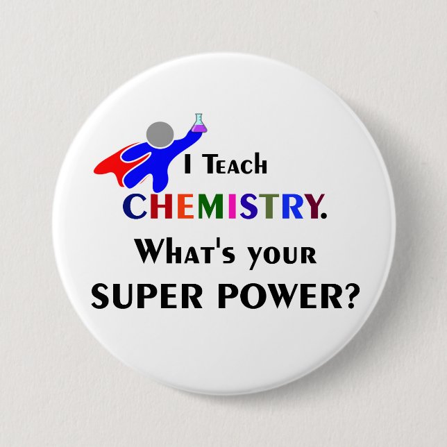 Badge Rond 7,6 Cm Superhero de chimie (Devant)