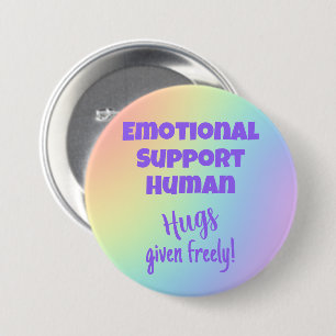 Badge Rond 7,6 Cm Support émotionnel Hugs humains Rainbow Button Arc