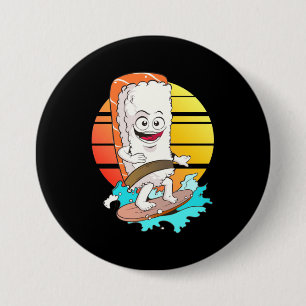Badge Rond 7,6 Cm Sushi surf