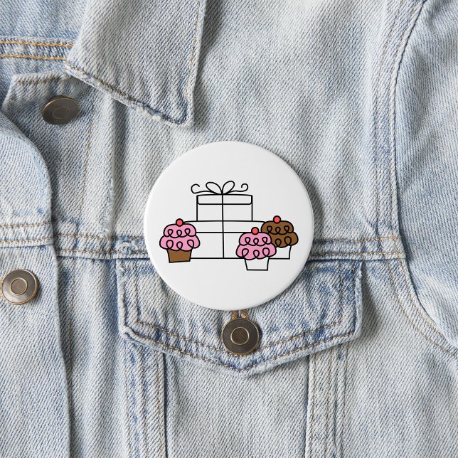 Badge Rond 7,6 Cm Sweet Celebration Cupcake et boîte cadeau (Créateur téléchargé)