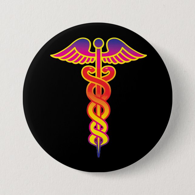 Badge Rond 7,6 Cm symbole médical (Devant)