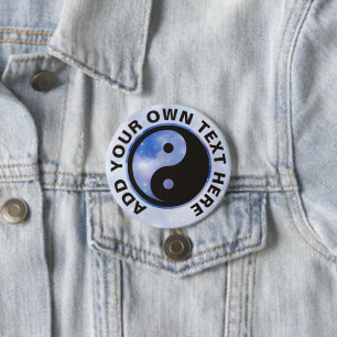 Badge Rond 7,6 Cm Symbole Yin Yang - conception de tatouage solide