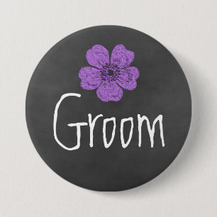 Badge Rond 7,6 Cm Tableau de bord Rose violet sauvage Groom