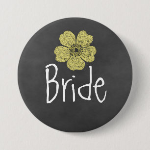 Badge Rond 7,6 Cm Tableau noir de roses jaunes sauvages