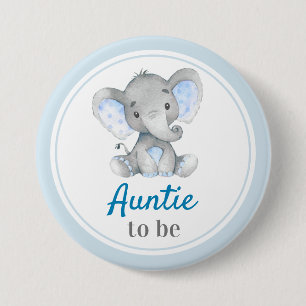 Badge Rond 7,6 Cm Tante à être nouvelle tante bébé garçon douche élé