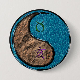 Badge Rond 7,6 Cm Taureau & Sanglier d'eau