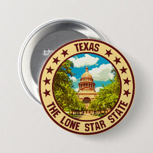 Badge Rond 7,6 Cm Texas