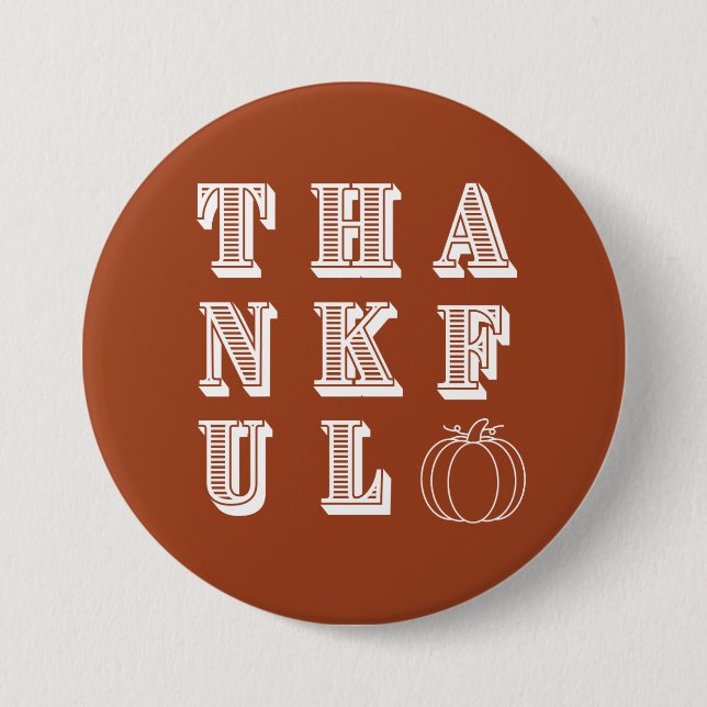 Badge Rond 7,6 Cm Thanksgiving en terre cuite (Devant)