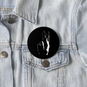 Badge Rond 7,6 Cm the letter K in sign language