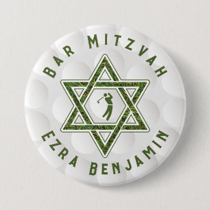 Badge Rond 7,6 Cm Thème de golf Golf Bar Mitzvah