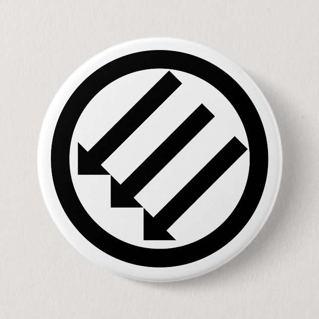 Badge Rond 7,6 Cm Three Arrows Anti-Fascism (Devant)