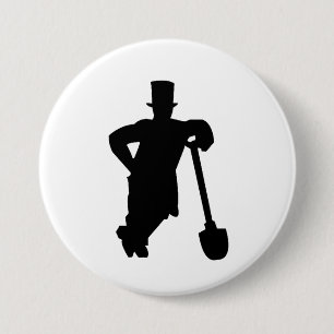 Badge Rond 7,6 Cm Tombes avec une pelle